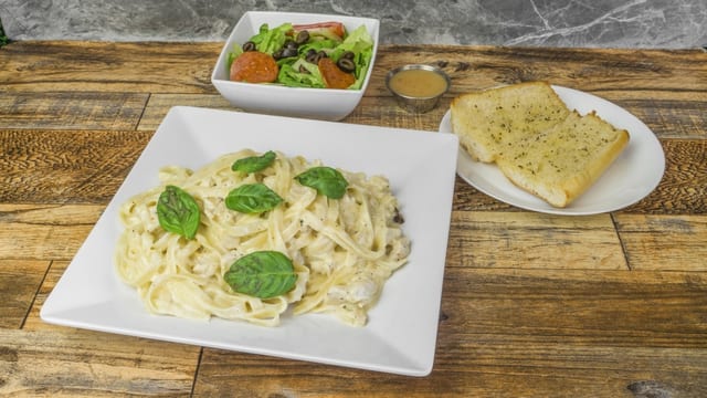 Fettuccine Alfredo with Chicken.